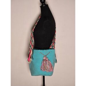 Handwoven Boho Mochila Bag | Wayuu-Style Woven Crossbody Bucket hippie tribal